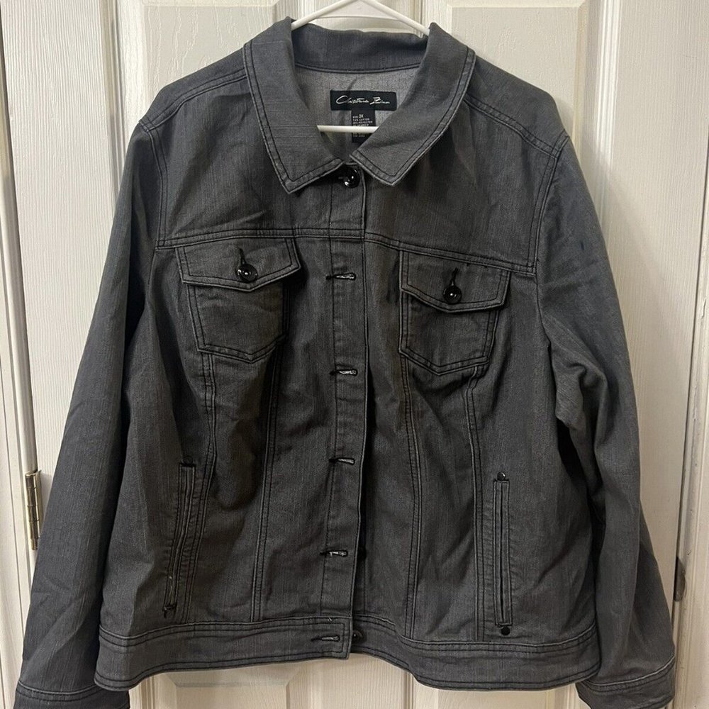 Christicinci‎ Zinn Gray Jean Jacket Size 3x